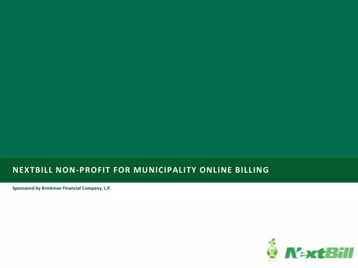 nextbill non profit for municipality online billing