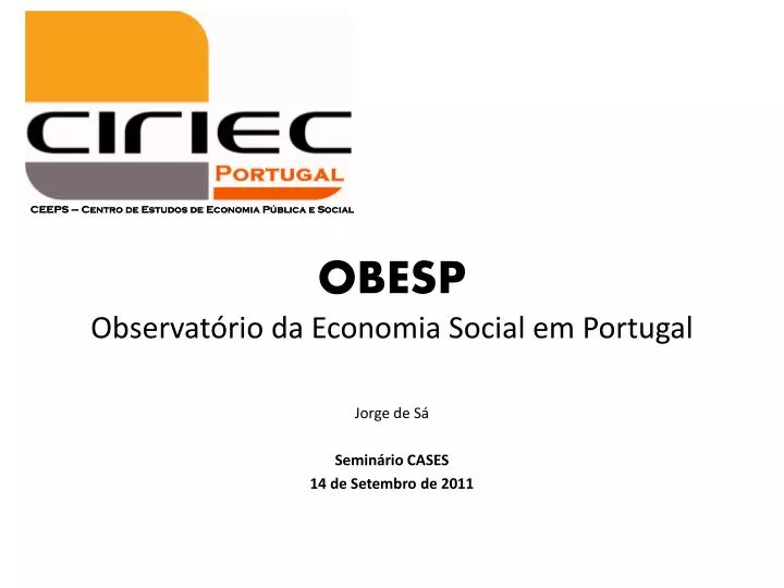 obesp observat rio da economia social em portugal