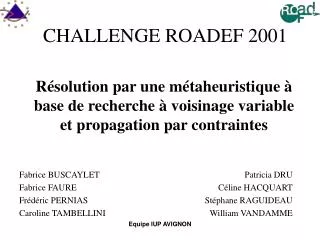 challenge roadef 2001