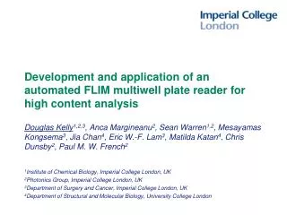 Development and application of an automated FLIM multiwell plate reader for high content analysis