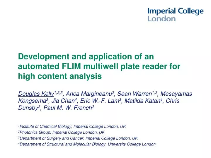 development and application of an automated flim multiwell plate reader for high content analysis
