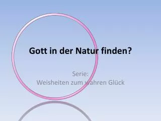 gott in der natur finden