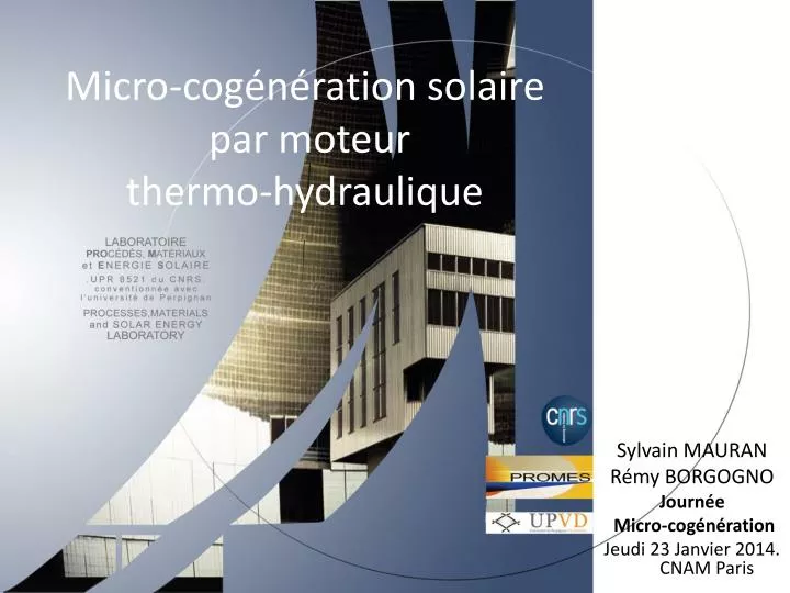 micro cog n ration solaire par moteur thermo hydraulique