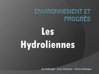 les hydroliennes