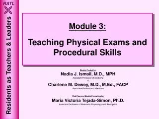 Module 3: Teaching Physical Exams and Procedural Skills