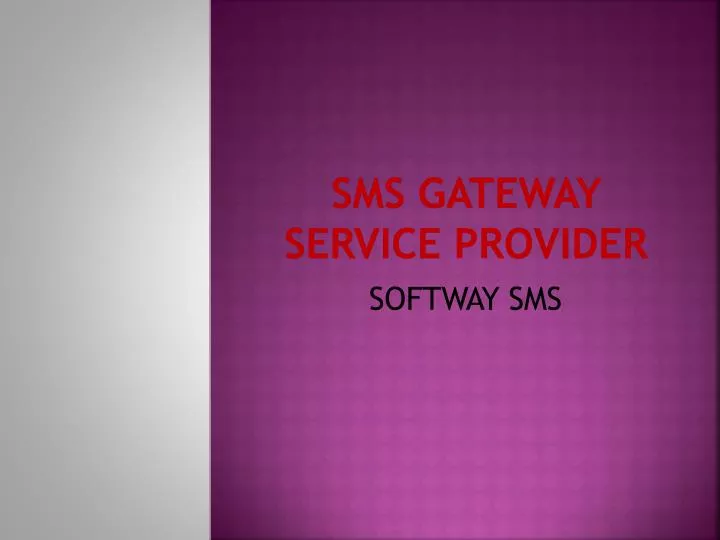 sms gateway service provider