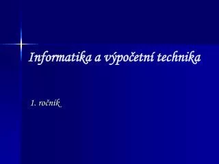 informatika a v po etn technika