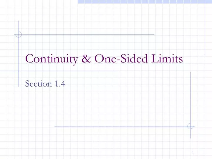 continuity one sided limits