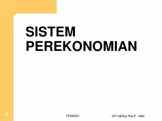 sistem perekonomian
