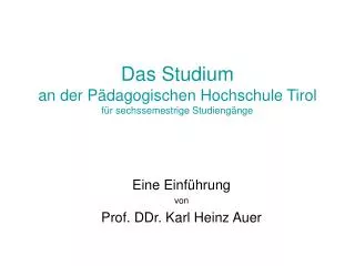 das studium an der p dagogischen hochschule tirol f r sechssemestrige studieng nge