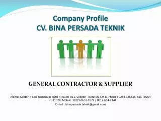 company profile cv bina persada teknik