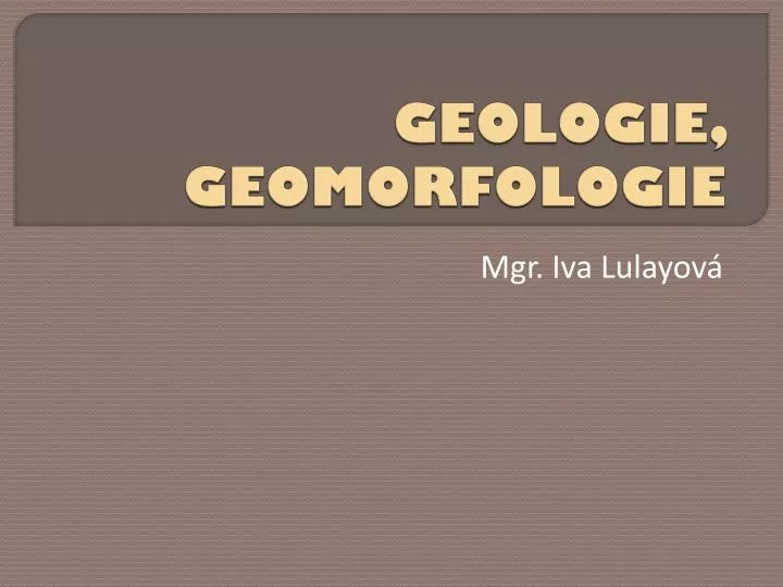 geologie geomorfologie