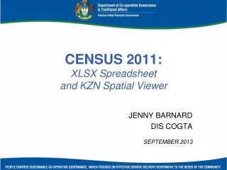 CENSUS 2011: XLSX Spreadsheet and KZN Spatial Viewer