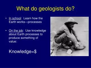 What do geologists do?
