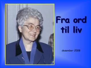 fra ord til liv