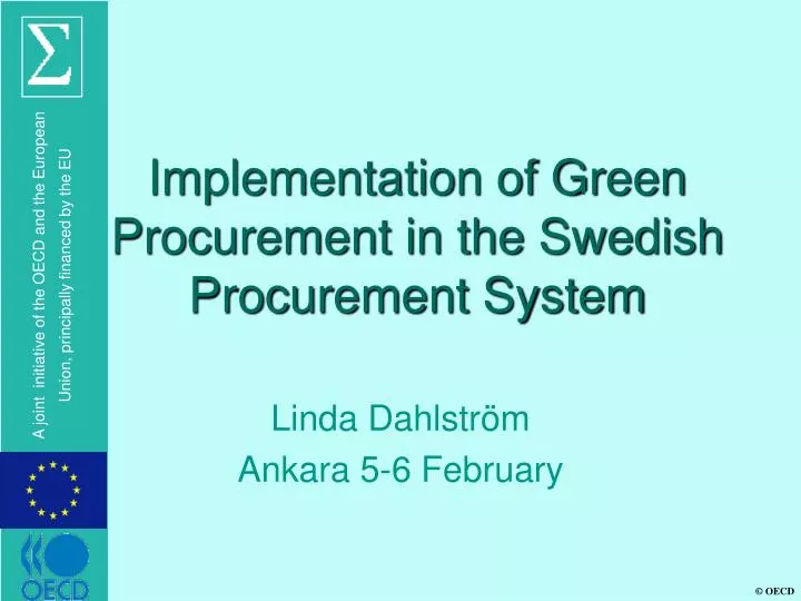 implementation of green procurement in the swedish procurement system