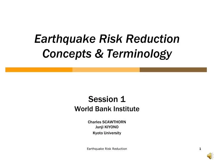 earthquake risk reduction concepts terminology