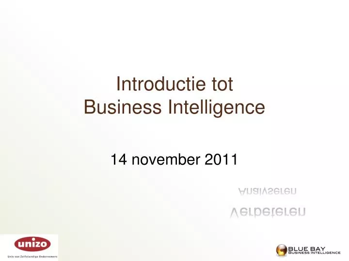 introductie tot business intelligence