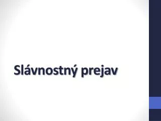 sl vnostn prejav