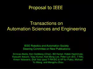 Proposal to IEEE