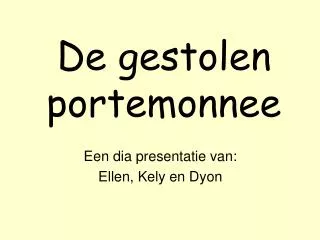 de gestolen portemonnee