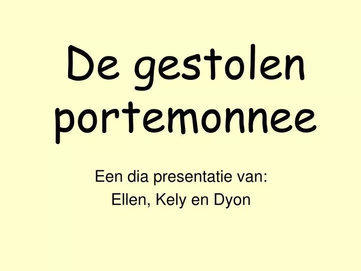 de gestolen portemonnee