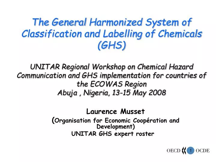 laurence musset organisation for economic coop ration and development unitar ghs expert roster