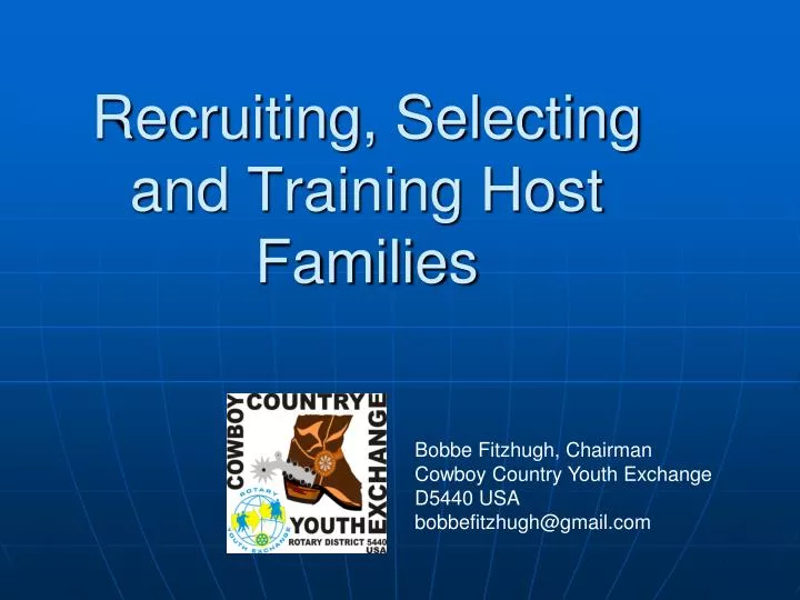 recruiting selecting and training host families