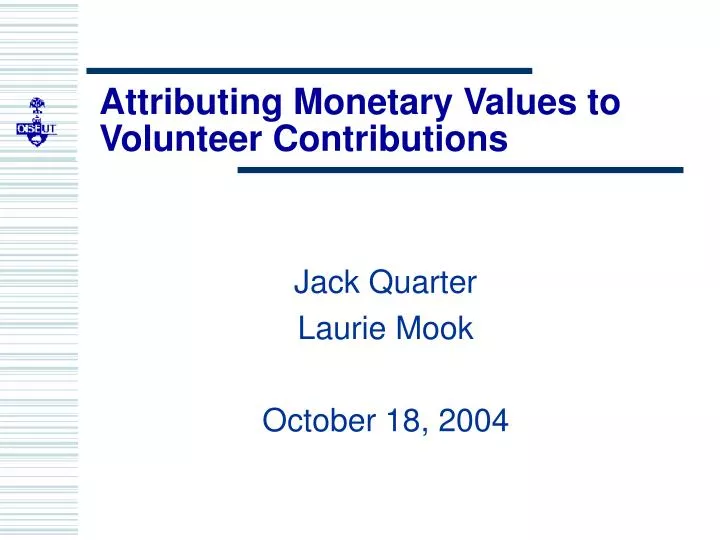 attributing monetary values to volunteer contributions