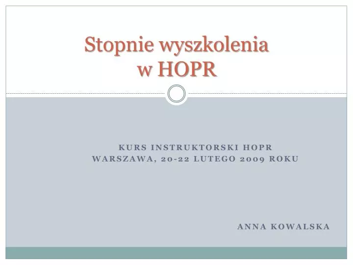 stopnie wyszkolenia w hopr