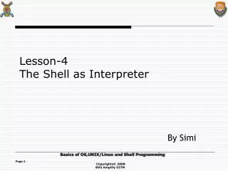 Lesson-4 The Shell as Interpreter