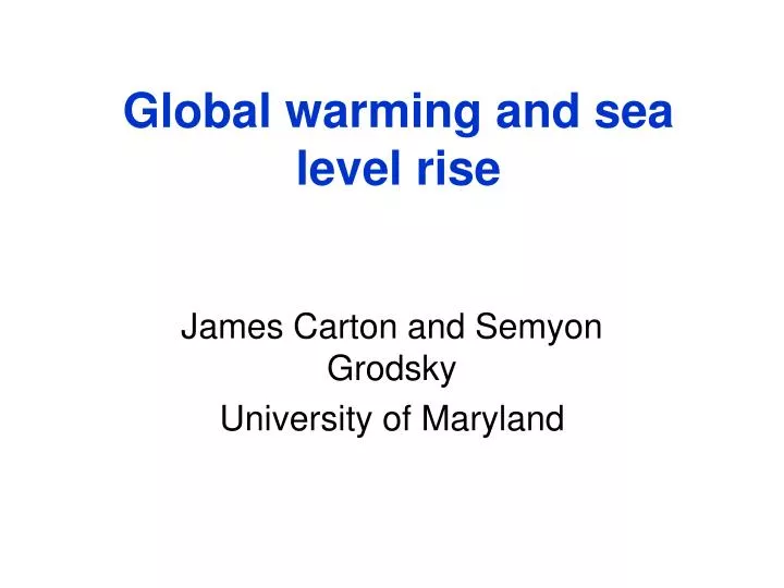 global warming and sea level rise