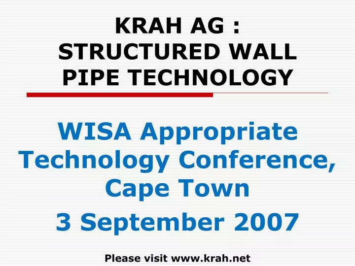 krah ag structured wall pipe technology