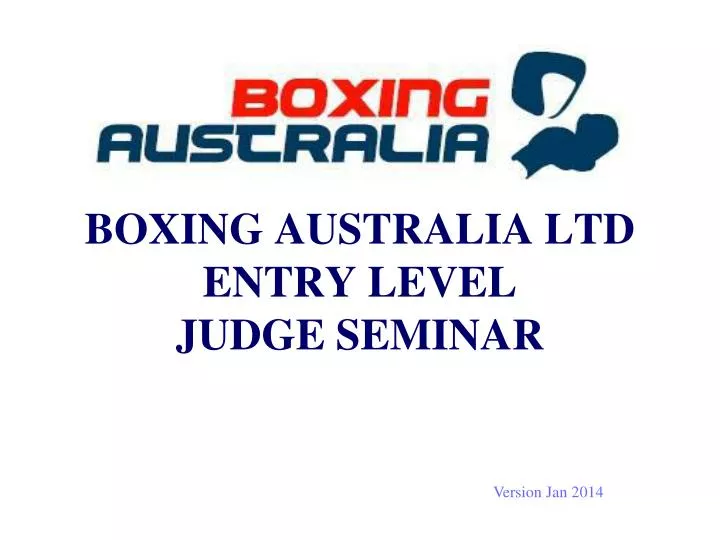 boxing australia ltd entry level judge seminar
