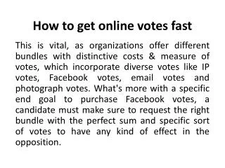 How to get online contest votes