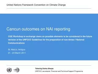 Cancun outcomes on NAI reporting