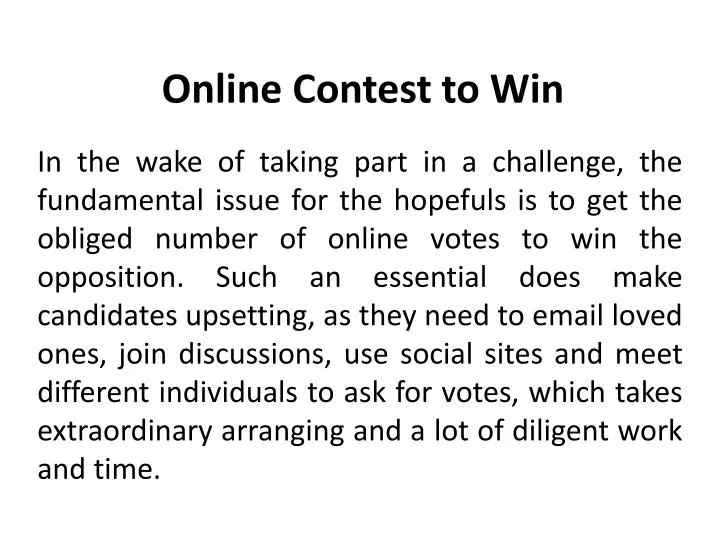 online contest to win