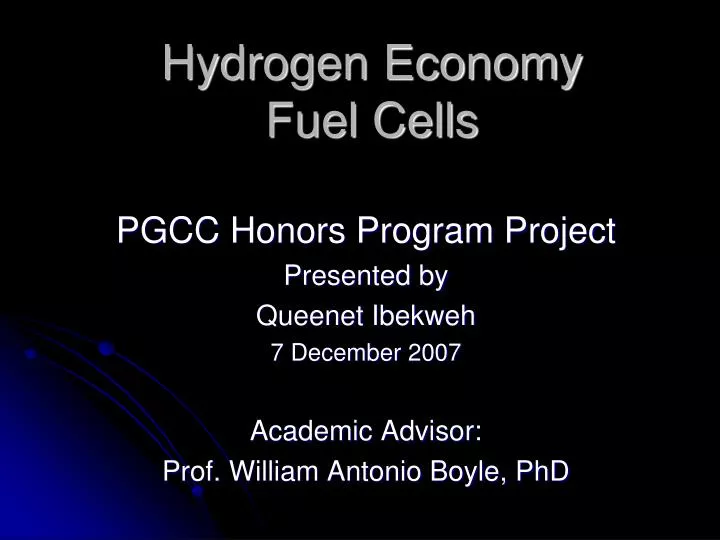 hydrogen economy fuel cells