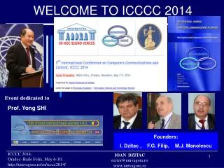 WELCOME TO ICCCC 2014