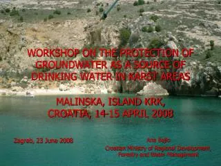 workshop on the protection of groundwater as a source of drinking water in karst areas