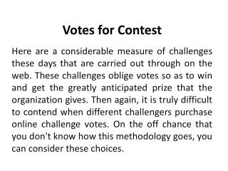 Votes for Contests