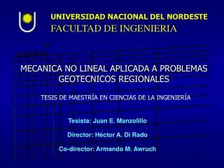 mecanica no lineal aplicada a problemas geotecnicos regionales