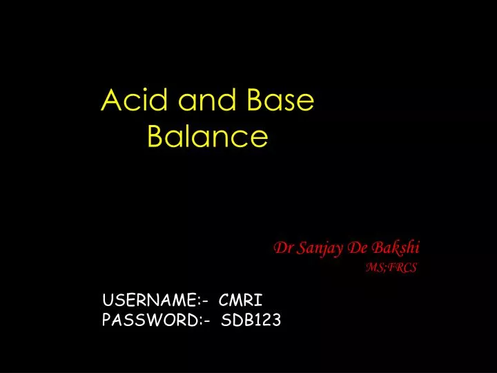 acid and base balance