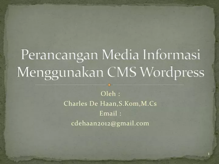 perancangan media informasi menggunakan cms wordpress