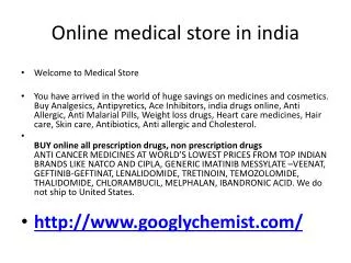 Online Medical Store in India