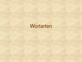 wortarten