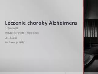 leczenie choroby alzheimera