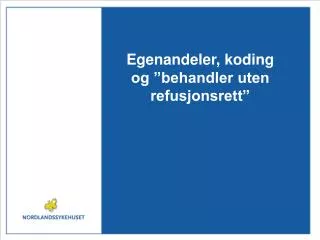 egenandeler koding og behandler uten refusjonsrett