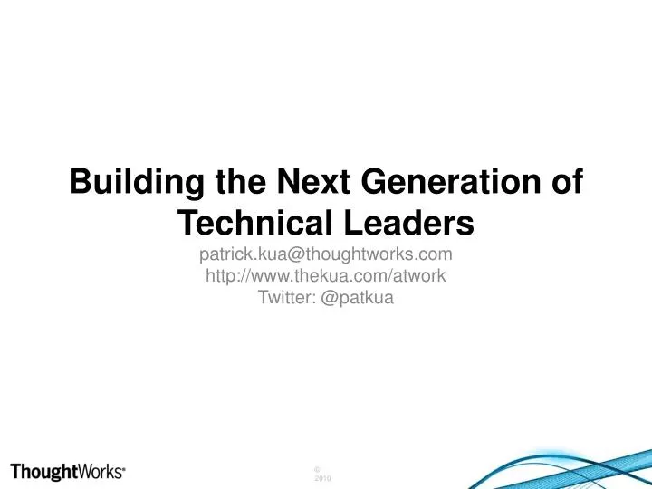 building the next generation of technical leaders