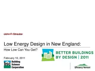 Low Energy Design in New England: